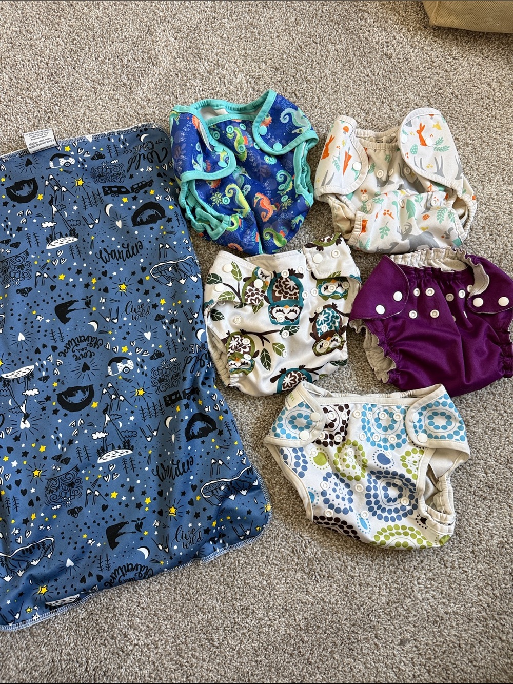 Set of Reusable Kids Cloth Diaper Cover Set - Multicolor Thirsties, Capri